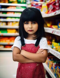 A girl in Bakery & Confectionery store